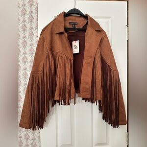 Sincerely Jules Faux Suede Fringe Jacket